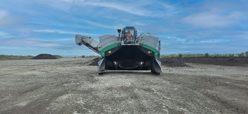 Front view of Bettergrow's composting machinery designed for sustainable waste management and productivity in all weather conditions